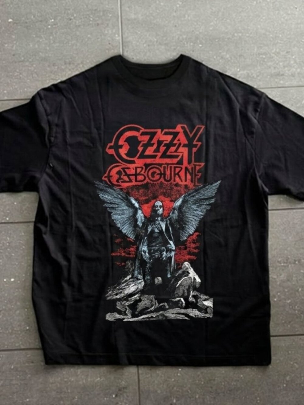Ozzy Osbourne Dark Angel WingsT-Shirt Prince of Darkness Heavy Metal Reprint